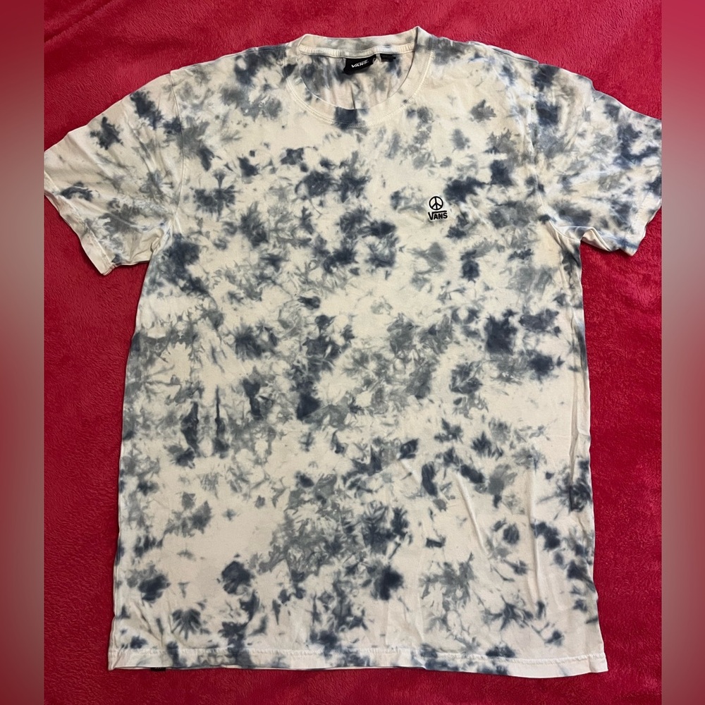 Men’s Vans T-shirt Navy Tie Dye shirt with Peace Sign size Large